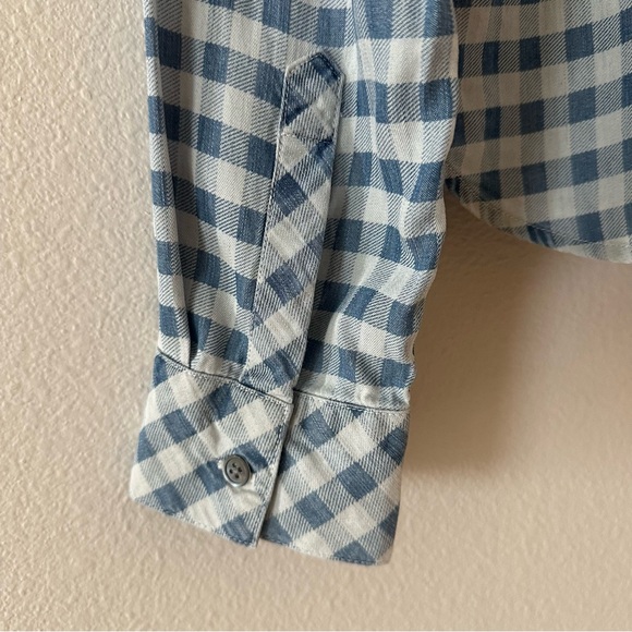rails dana mini checkered tencel lyocell button up long sleeve top - Picture 5 of 7
